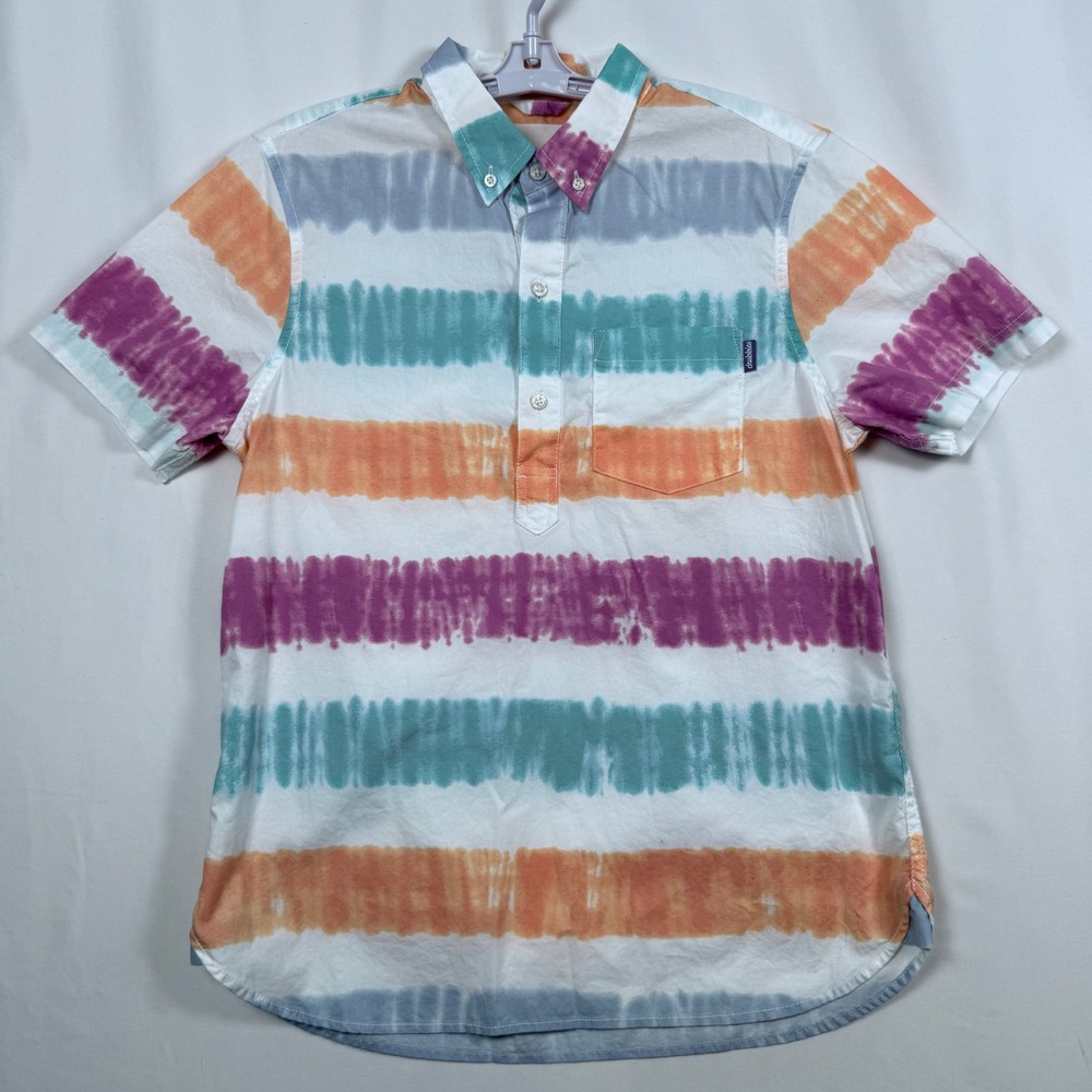 Chubbies The Weekend Has Arrived Shirt Mens Small Multicolor Tie Dye Button
